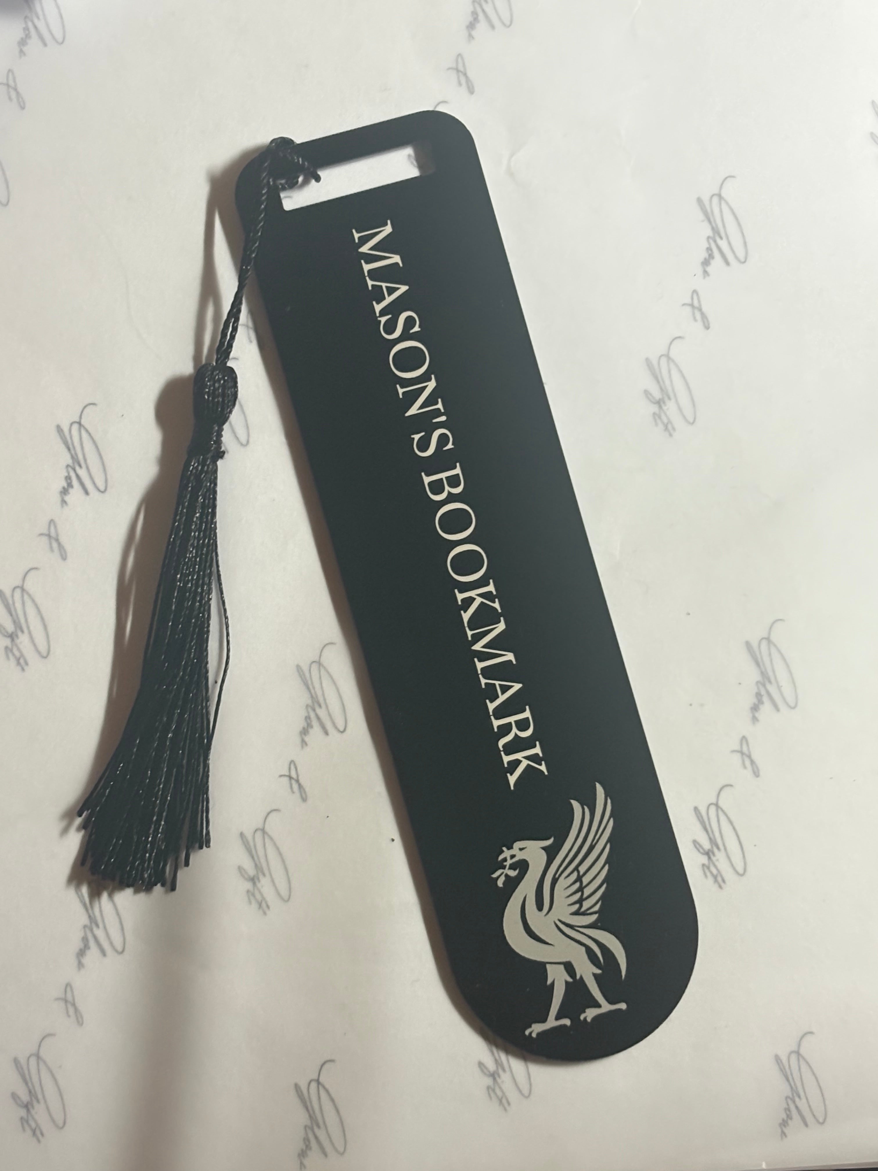 Black Acrylic Bookmark