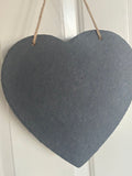 Personalised Laser-Engraved Hanging Slate Heart Sign